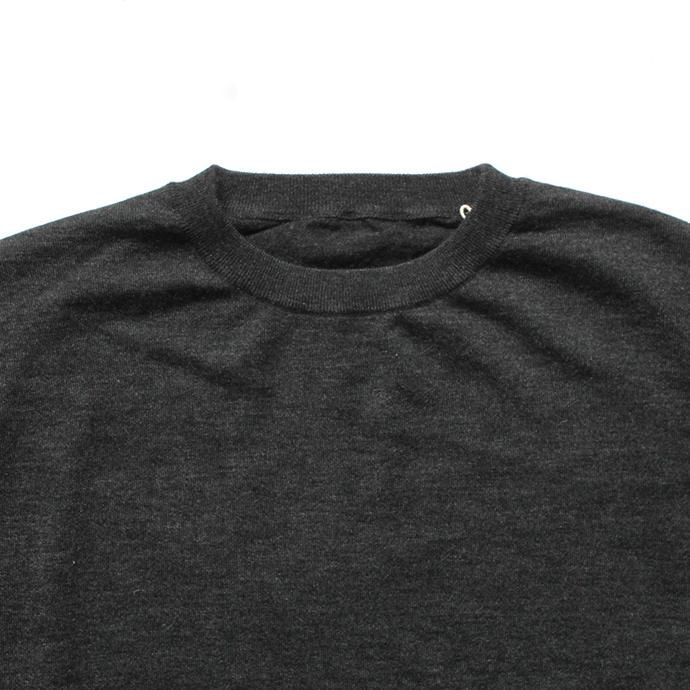 153685372 crepuscule / 2003-008 Cashmere t-sh - C.Gray カシミアニットTシャツ チャコールグレー 02