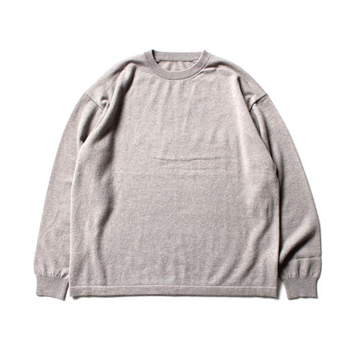 153686222 crepuscule / 2003-009 Cashmere crew - Beige カシミアニットクルーネックプルオーバー ベージュ 01