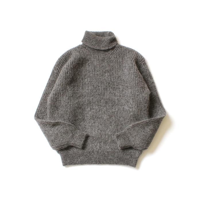 153755219 blurhms ROOTSTOCK / Kid Mohair Alpaca Wool Knit Turtle-neck P/O - HeatherBrown ROOTS-RKAW19AW037F20 01
