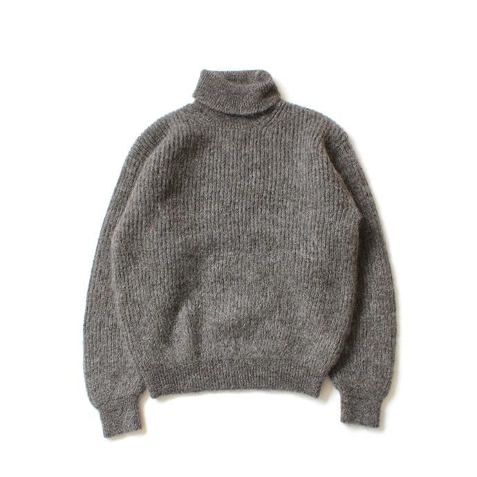 153755219 blurhms ROOTSTOCK / Kid Mohair Alpaca Wool Knit Turtle-neck P/O - HeatherBrown ROOTS-RKAW19AW037F20 02