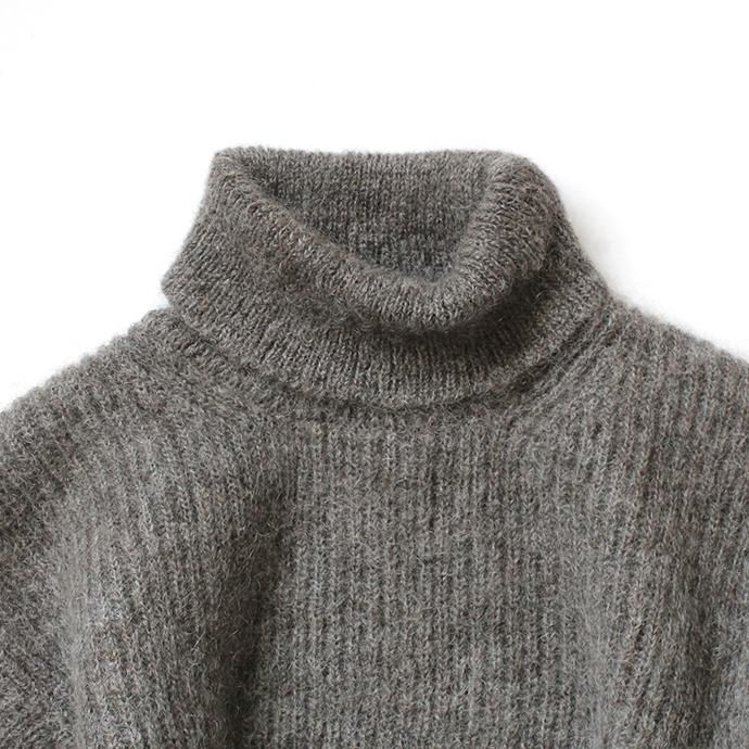 153755219 blurhms ROOTSTOCK / Kid Mohair Alpaca Wool Knit Turtle-neck P/O - HeatherBrown ROOTS-RKAW19AW037F20 02