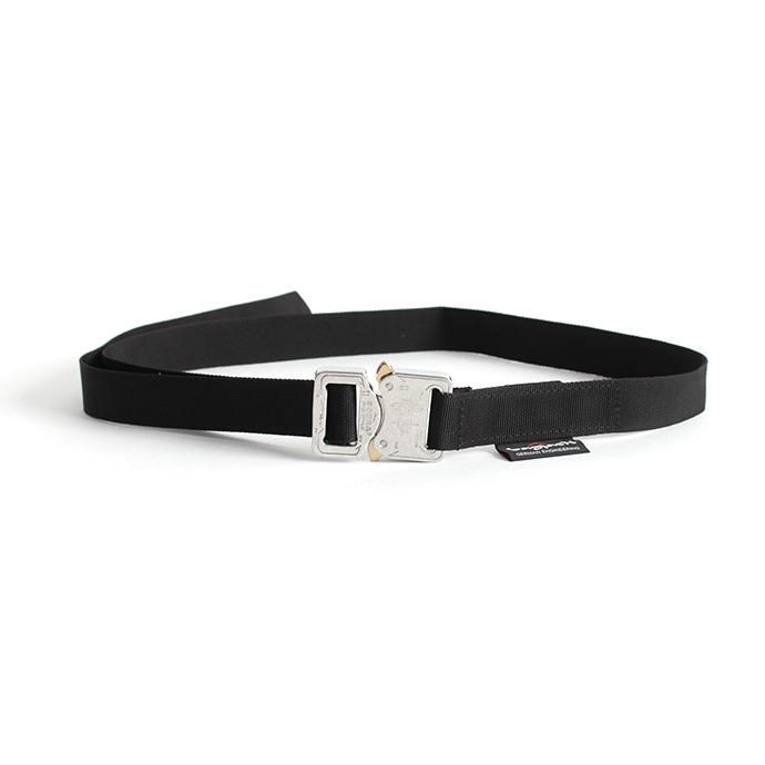 153924208 bagjack / Belt 25mm - Black Polished Cobra バッグジャック ベルト ブラック/シルバー 01