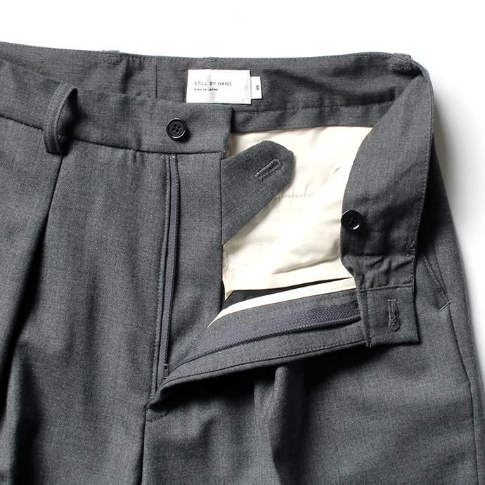 153992488 STILL BY HAND / PT07203 ウールキュプラ ワイドスラックス - Grey 02