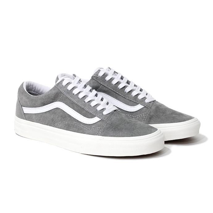 154042782 VANS / Pig Suede Old Skool - Drizzle / Snow White ヴァンズ スウェードオールドスクール グレー VN0A4BV518P 01