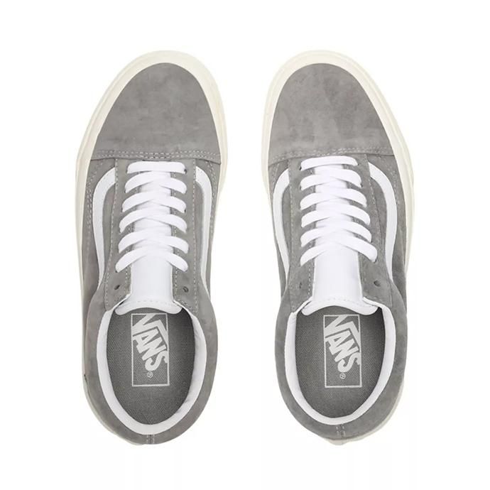 154042782 VANS / Pig Suede Old Skool - Drizzle / Snow White ヴァンズ スウェードオールドスクール グレー VN0A4BV518P 02