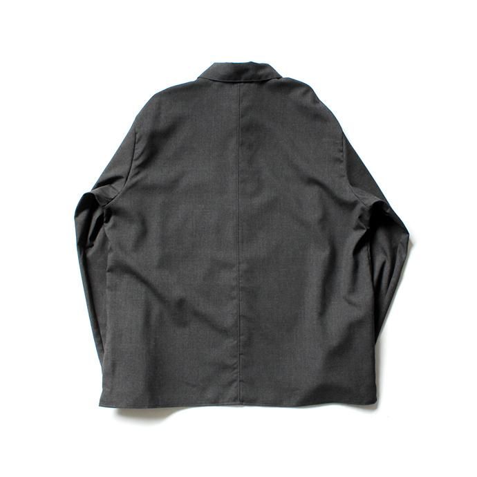 154269258 STILL BY HAND / SH02203 ウォッシャブルウール レギュラーカラーシャツ - Charcoal 02