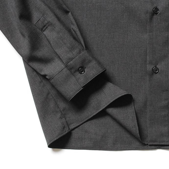 154269258 STILL BY HAND / SH02203 ウォッシャブルウール レギュラーカラーシャツ - Charcoal 02