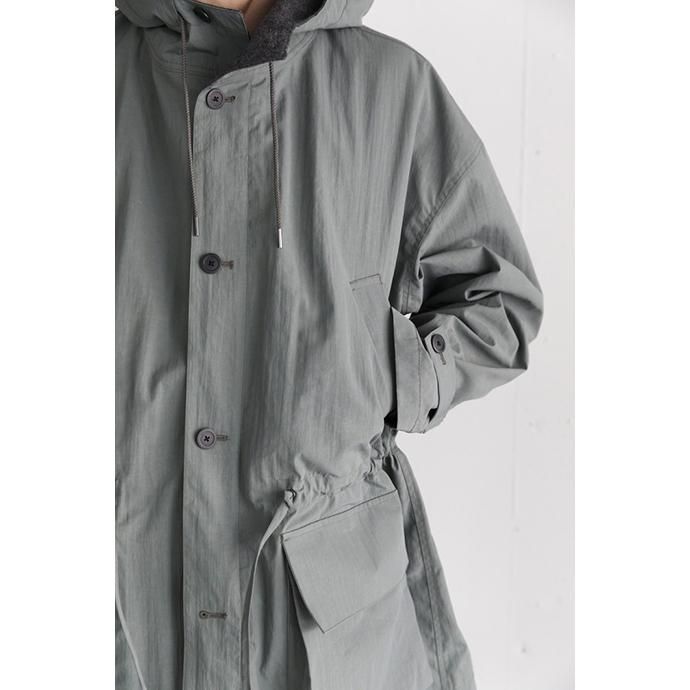154353555 STILL BY HAND / CO03203 ナイロンフーデッドコート - Khaki 02