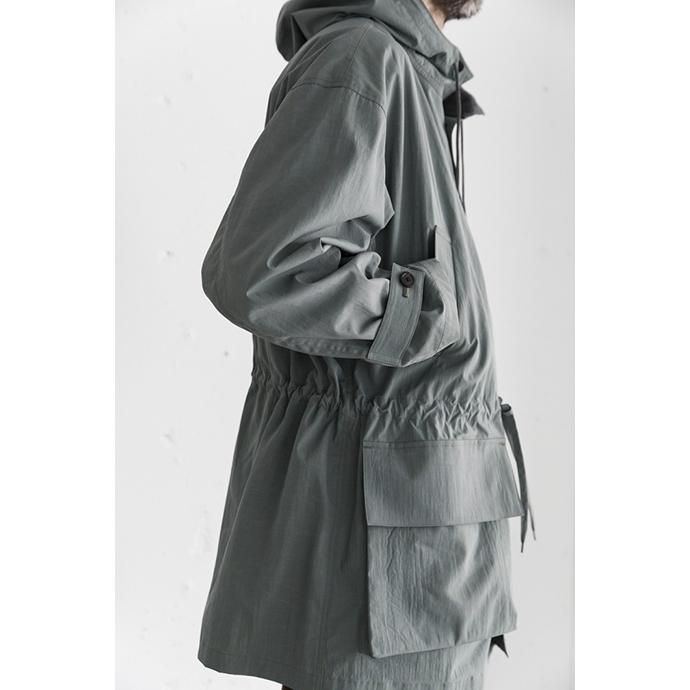 154353555 STILL BY HAND / CO03203 ナイロンフーデッドコート - Khaki 02
