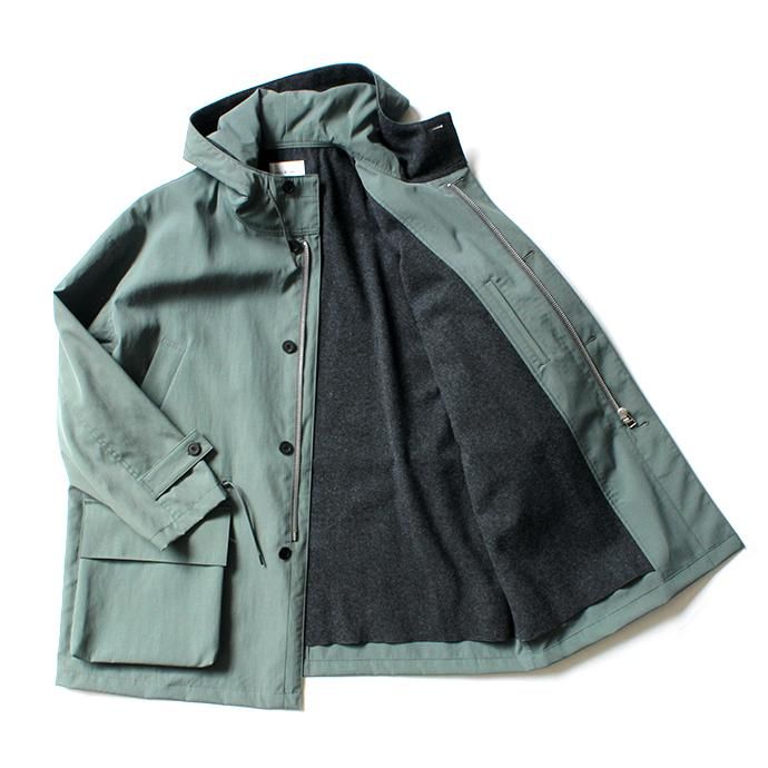 154353555 STILL BY HAND / CO03203 ナイロンフーデッドコート - Khaki 02