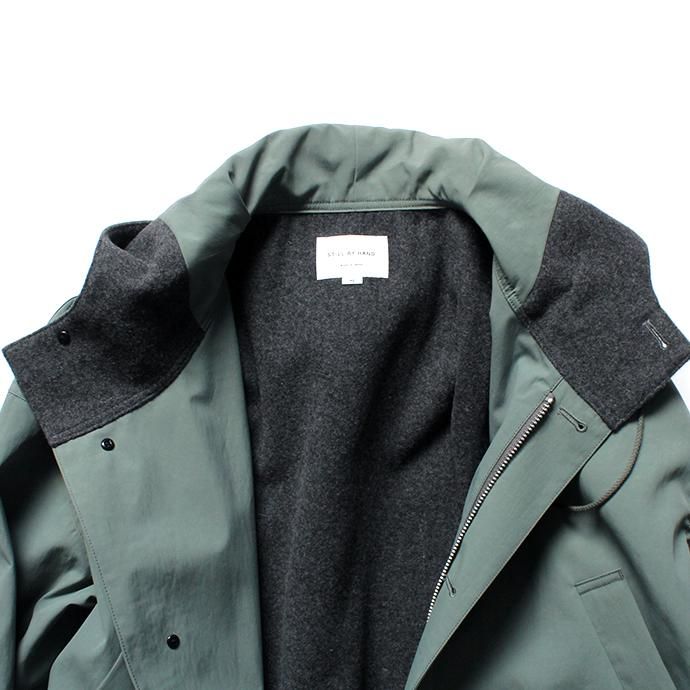 154353555 STILL BY HAND / CO03203 ナイロンフーデッドコート - Khaki 02