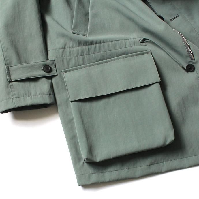 154353555 STILL BY HAND / CO03203 ナイロンフーデッドコート - Khaki 02