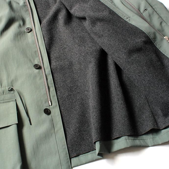 154353555 STILL BY HAND / CO03203 ナイロンフーデッドコート - Khaki 02