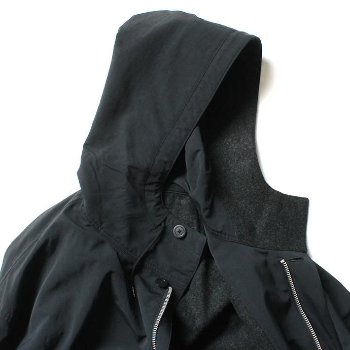 154353577 STILL BY HAND / CO03203 ナイロンフーデッドコート - Black 02