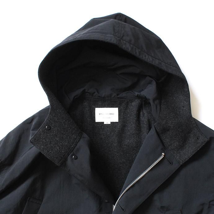 154353577 STILL BY HAND / CO03203 ナイロンフーデッドコート - Black 02