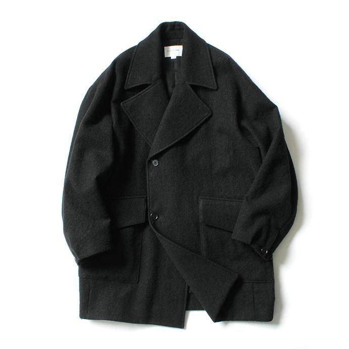 154398046 STILL BY HAND / CO05203 ウール ラペルドコート - Black 01