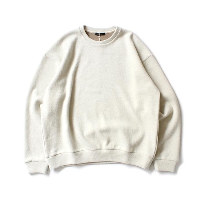 154420507 CRESPI / Lambswool/Cotton Crew Neck - Ivory ラムズウールコットン クルーネックカットソー アイボリー 01