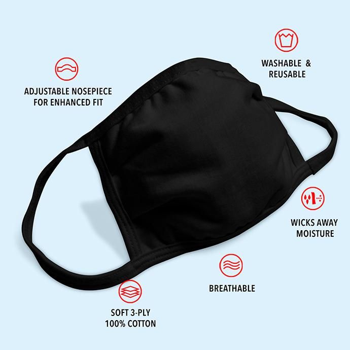 154490633 Hanes / Wicking Cotton Mask - Black ヘインズ マスク 日本未発売 ブラック 02