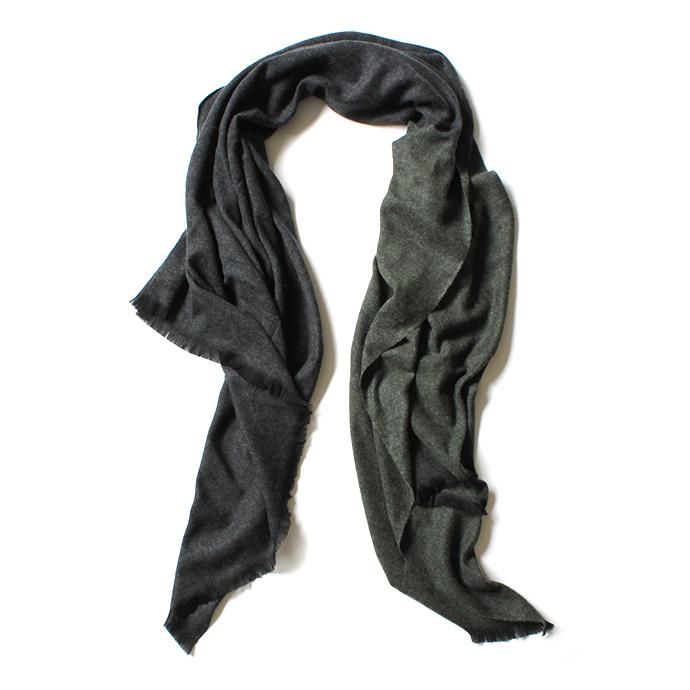 154604185 STILL BY HAND / 大判ストール GD01203 - Khaki/Charcoal 01