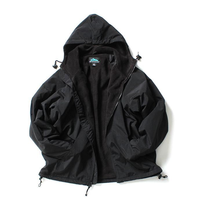 154670635 Tri-Mountain / Conqueror - Black/Black フリースライニングナイロンシェルパーカー ブラック 02