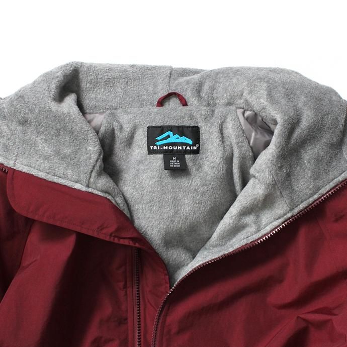 154670706 Tri-Mountain / Conqueror - Dark Maroon/Gray フリースライニングナイロンシェルパーカー ダークマルーン 02