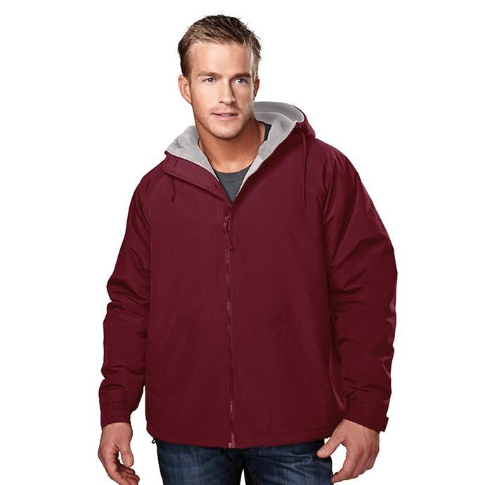 154670706 Tri-Mountain / Conqueror - Dark Maroon/Gray フリースライニングナイロンシェルパーカー ダークマルーン 02