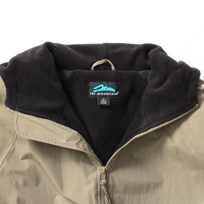 154670729 Tri-Mountain / Conqueror - Khaki/Black フリースライニングナイロンシェルパーカー ベージュ 02