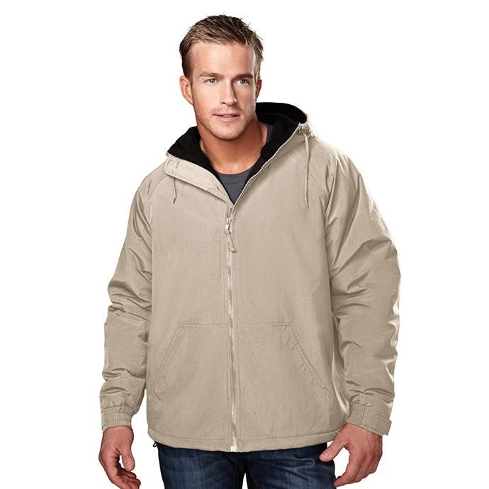 154670729 Tri-Mountain / Conqueror - Khaki/Black フリースライニングナイロンシェルパーカー ベージュ 02