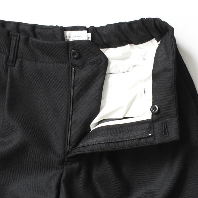 154687071 STILL BY HAND / PT03204 ウール イージースラックス - Black 02