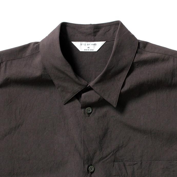 154687216 STILL BY HAND / SH04204 ブロード レギュラーカラーシャツ - Dark Brown 02