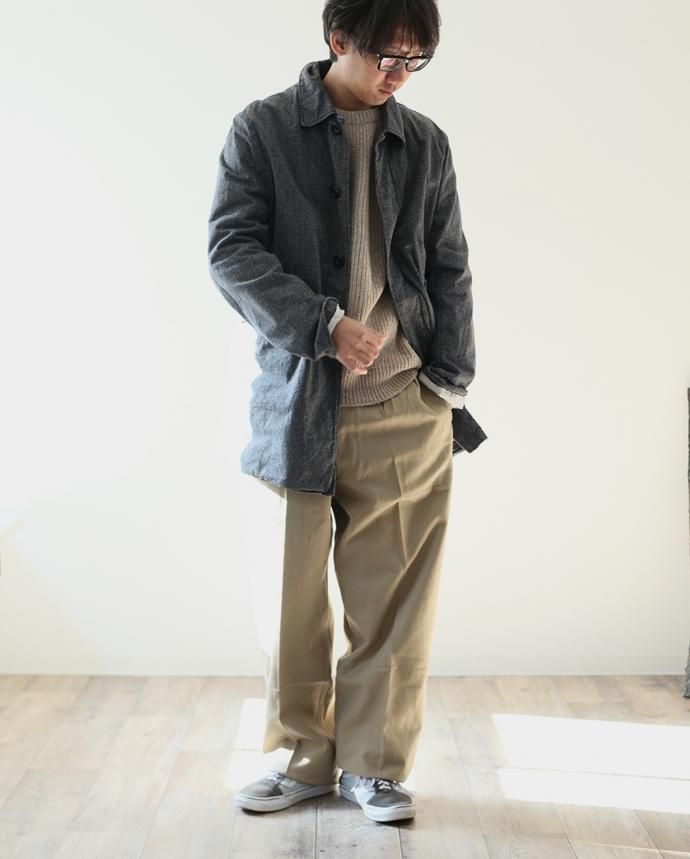 Hexico Stand Fall Collar Short Coat / Weft Grandfille Yarn Twill ショートコート 撚杢<img class='new_mark_img2' src='//img.shop-pro.jp/img/new/icons47.gif' style='border:none;display:inline;margin:0px;padding:0px;width:auto;' /> 02