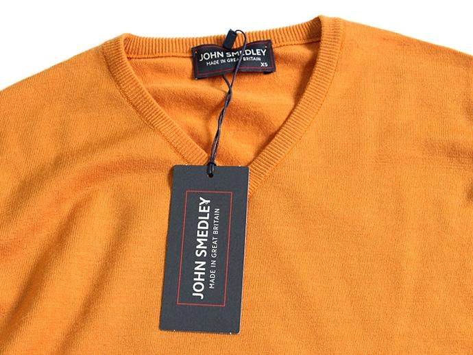 71066952 JOHN SMEDLEY / BOWER Vネックセーター - Butternut Squash 02