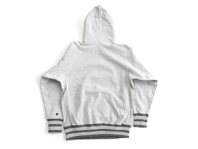 Hexico Deformer Hooded Sweat Border Rib ex. Reverse Weave - Grey<img class='new_mark_img2' src='//img.shop-pro.jp/img/new/icons47.gif' style='border:none;display:inline;margin:0px;padding:0px;width:auto;' /> 02