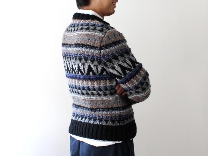 81419324 comm. arch. / Memento for Native American P/O - Big Thunder コムアーチ ハンドニットプルオーバーセーター 02