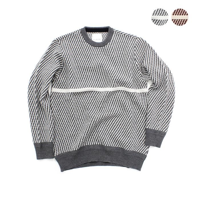 STILL BY HAND クルーネック ラインセーター(全2色) 01