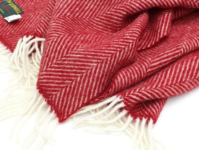 TWEEDMILL TWEEDMILL / ウール ヘリンボーンブランケット - レッド<img class='new_mark_img2' src='//img.shop-pro.jp/img/new/icons47.gif' style='border:none;display:inline;margin:0px;padding:0px;width:auto;' /> 02