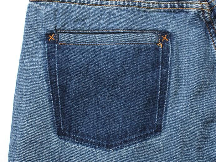 91660053 Hexico / Deformer Shorts - Left to Right 2-Tone Ex. U.S. Made 501 リメイクデニムショーツ - Blue Denim 02