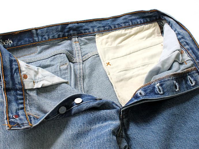 91660053 Hexico / Deformer Shorts - Left to Right 2-Tone Ex. U.S. Made 501 リメイクデニムショーツ - Blue Denim 02