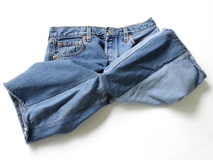 91660053 Hexico / Deformer Shorts - Left to Right 2-Tone Ex. U.S. Made 501 リメイクデニムショーツ - Blue Denim 02