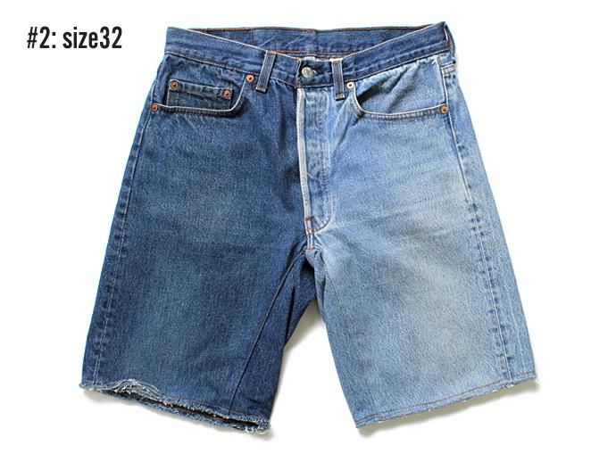 91660053 Hexico / Deformer Shorts - Left to Right 2-Tone Ex. U.S. Made 501 リメイクデニムショーツ - Blue Denim 02