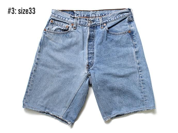 91660053 Hexico / Deformer Shorts - Left to Right 2-Tone Ex. U.S. Made 501 リメイクデニムショーツ - Blue Denim 02