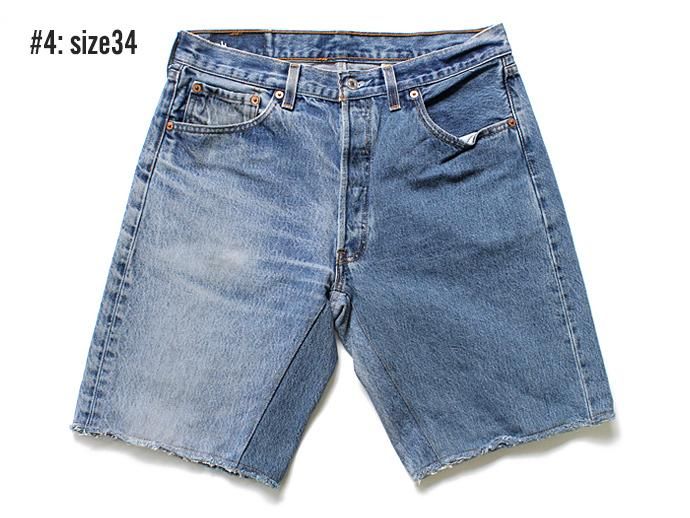 91660053 Hexico / Deformer Shorts - Left to Right 2-Tone Ex. U.S. Made 501 リメイクデニムショーツ - Blue Denim 02