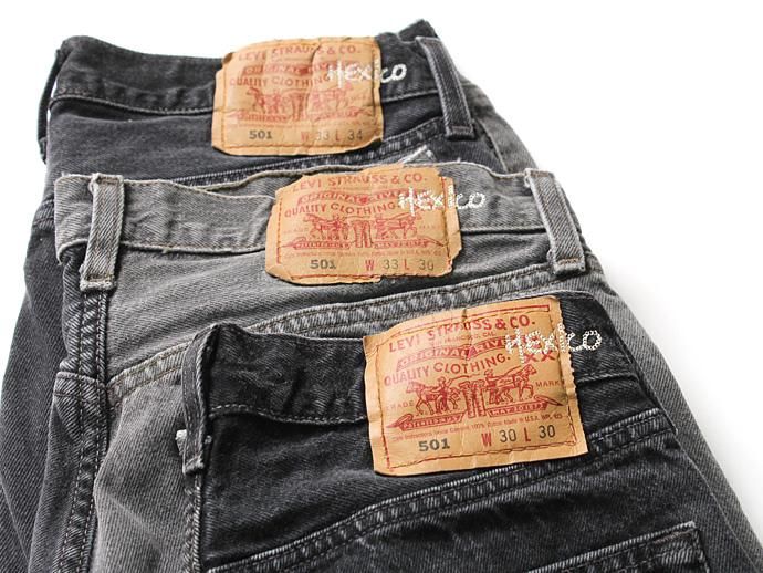 Hexico Deformer Shorts - Left to Right 2-Tone Ex. U.S. Made 501 リメイクデニムショーツ - Black Denim 02