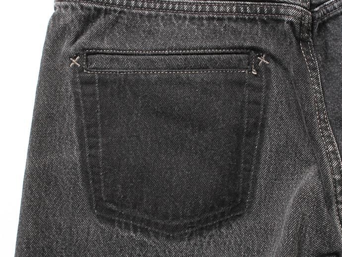 Hexico Deformer Shorts - Left to Right 2-Tone Ex. U.S. Made 501 リメイクデニムショーツ - Black Denim 02