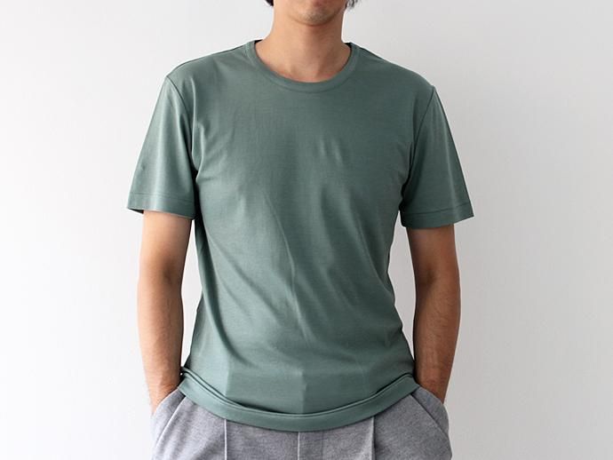 smoothday(スムースデイ) 100/1 ディオラマスムース クルーネックTシャツ - グリーン 1507T008-040 #2<img class='new_mark_img2' src='//img.shop-pro.jp/img/new/icons47.gif' style='border:none;display:inline;margin:0px;padding:0px;width:auto;' /> 02