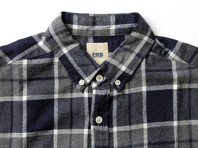 Other Brands FOB FACTORY / インディゴチェック フランネルBDシャツ F3372 全2色<img class='new_mark_img2' src='//img.shop-pro.jp/img/new/icons47.gif' style='border:none;display:inline;margin:0px;padding:0px;width:auto;' /> 02