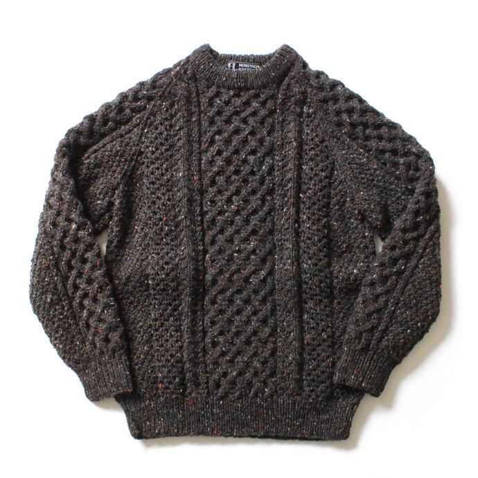 94051611 H. ROBINSON KNITTING / Hand Knitted Cable P/O ハンドニットケーブル編みプルオーバー - Blackpool 01