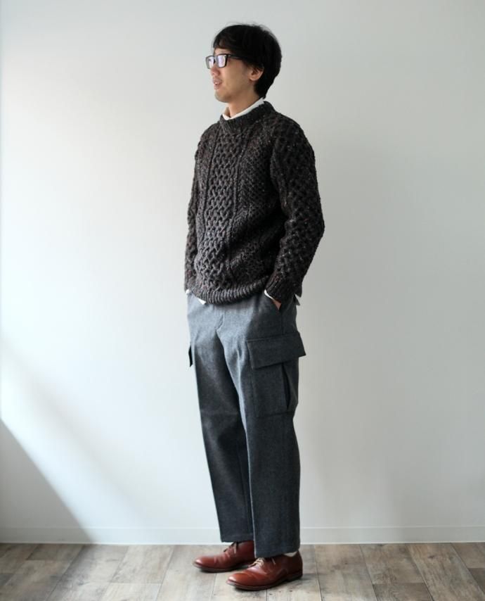 94051611 H. ROBINSON KNITTING / Hand Knitted Cable P/O ハンドニットケーブル編みプルオーバー - Blackpool 02