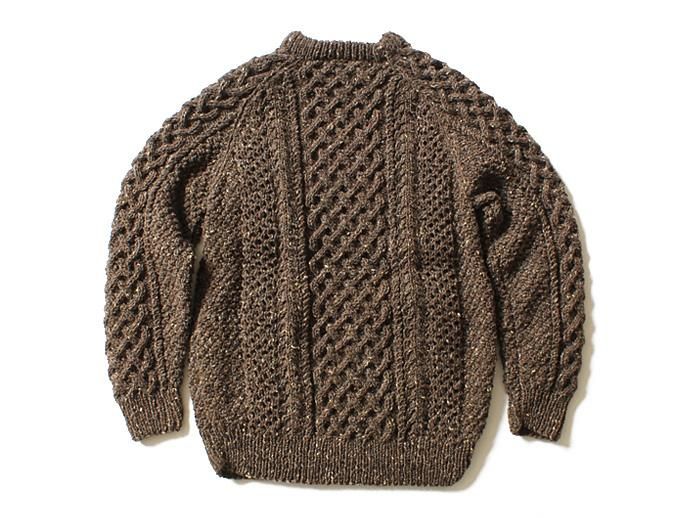 H. ROBINSON KNITTING H. ROBINSON KNITTING / Hand Knitted Cable P/O ハンドニットケーブル編みプルオーバー - Brown Ale 02