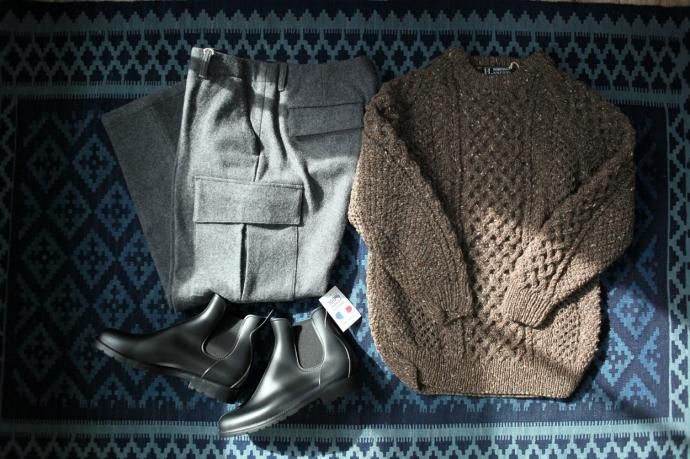 H. ROBINSON KNITTING H. ROBINSON KNITTING / Hand Knitted Cable P/O ハンドニットケーブル編みプルオーバー - Brown Ale 02